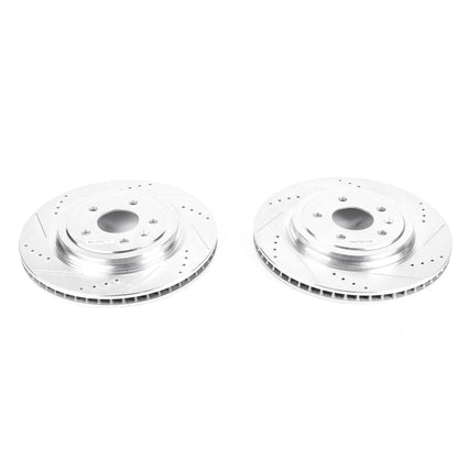 PowerStop Power Stop 14-19 Chevrolet Corvette Rear Evolution Drilled & Slotted Rotors - Pair AR82172XPR
