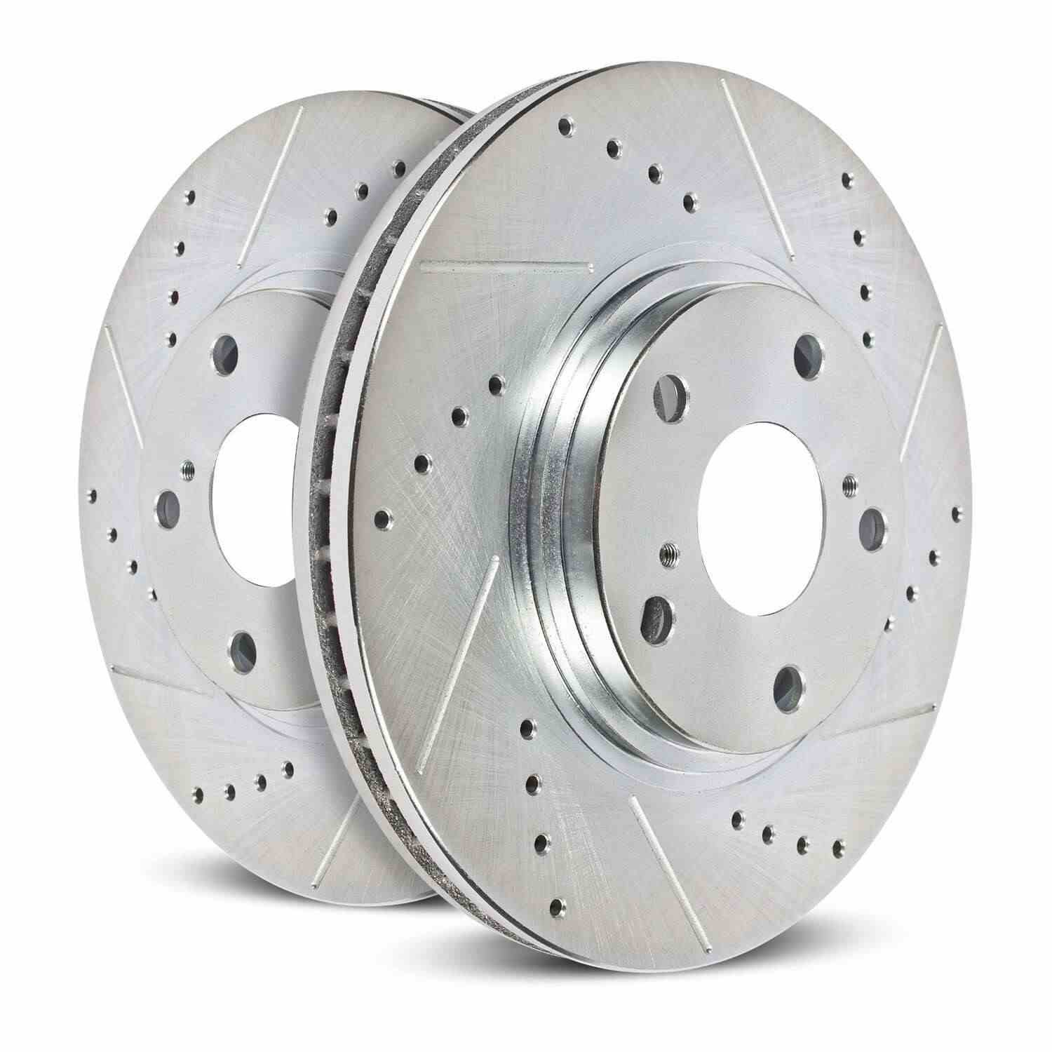 PowerStop Power Stop Jeep Wrangler BBK Front Drilled & Slotted Rotor - Pair AR8384XPR