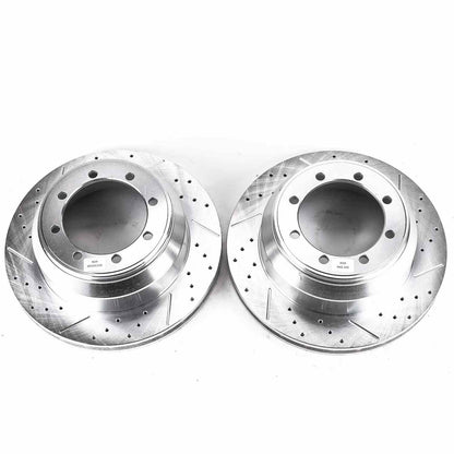 PowerStop Power Stop 99-04 Ford F-350 Super Duty Rear Evolution Drilled & Slotted Rotors - Pair AR8570XPR