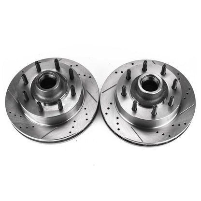 PowerStop Power Stop 00-02 Ford Excursion Front Evolution Drilled & Slotted Rotors - Pair AR8573XPR