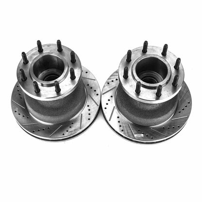 PowerStop Power Stop 99-02 Ford F-350 Super Duty Front Evolution Drilled & Slotted Rotors - Pair AR8574XPR