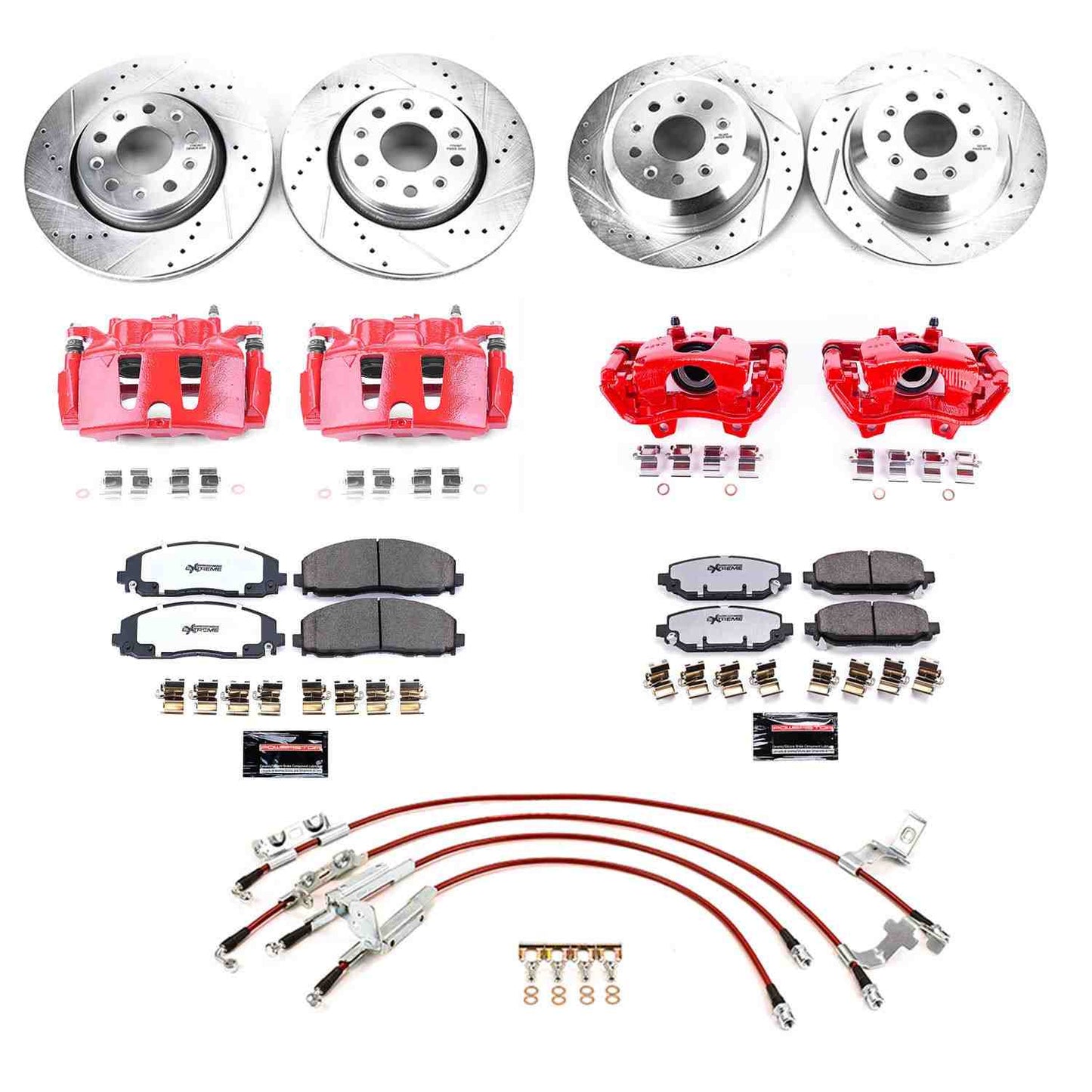 PowerStop Power Stop 2018 Jeep Wrangler (Up to 4in Lift) Front & Rear Big Brake Conversion Kit BBK-JL-003R