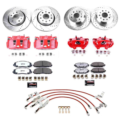 PowerStop Power Stop 2018 Jeep Wrangler (Up to 4in Lift) Front & Rear Big Brake Conversion Kit BBK-JL-003R