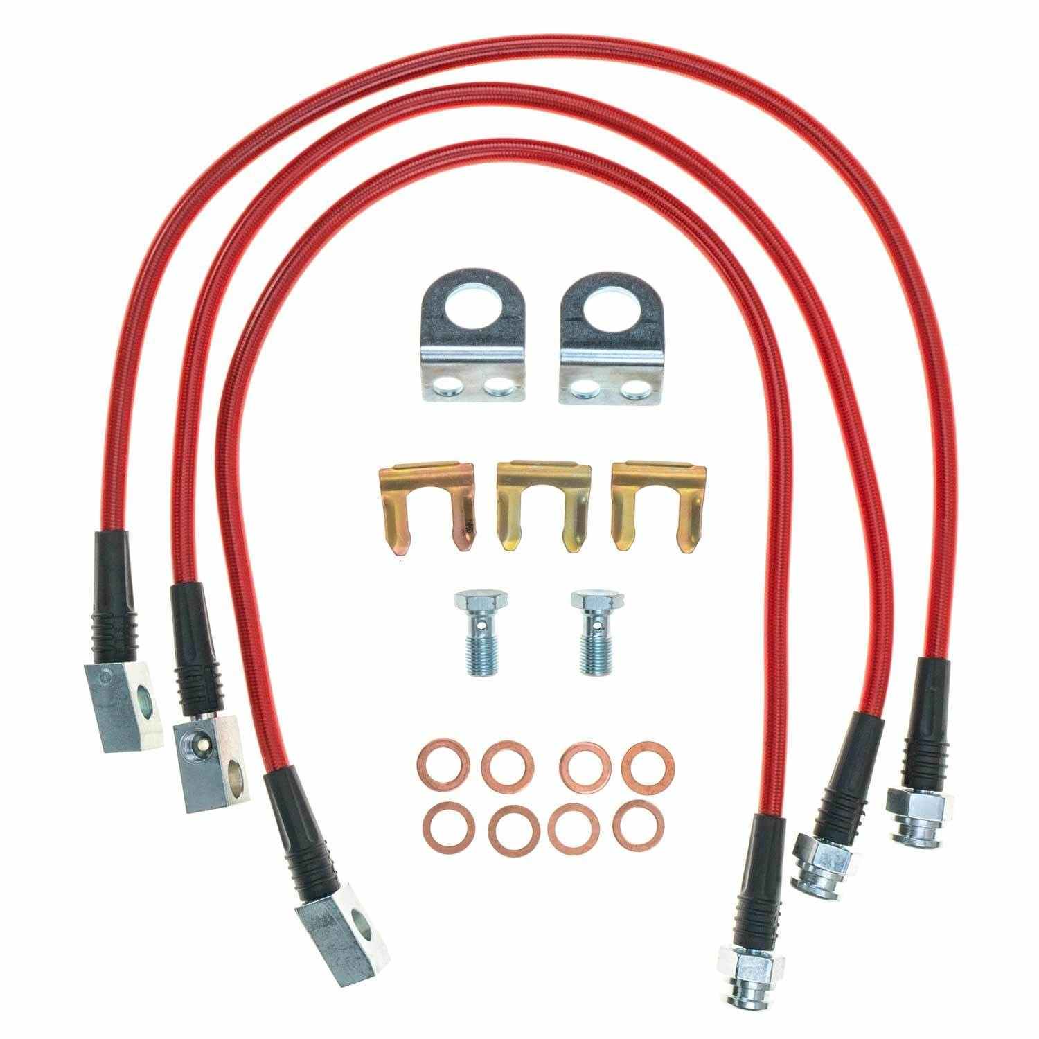PowerStop Power Stop 97-06 Jeep Wrangler Front & Rear SS Braided Brake Hose Kit BH00013