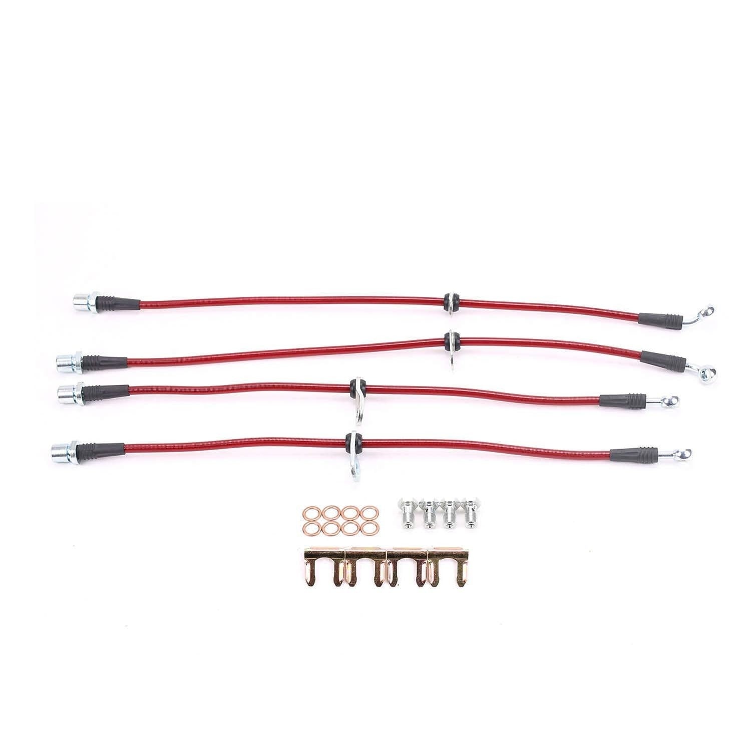 PowerStop Power Stop 08-10 Subaru Impreza Front & Rear SS Braided Brake Hose Kit BH00015