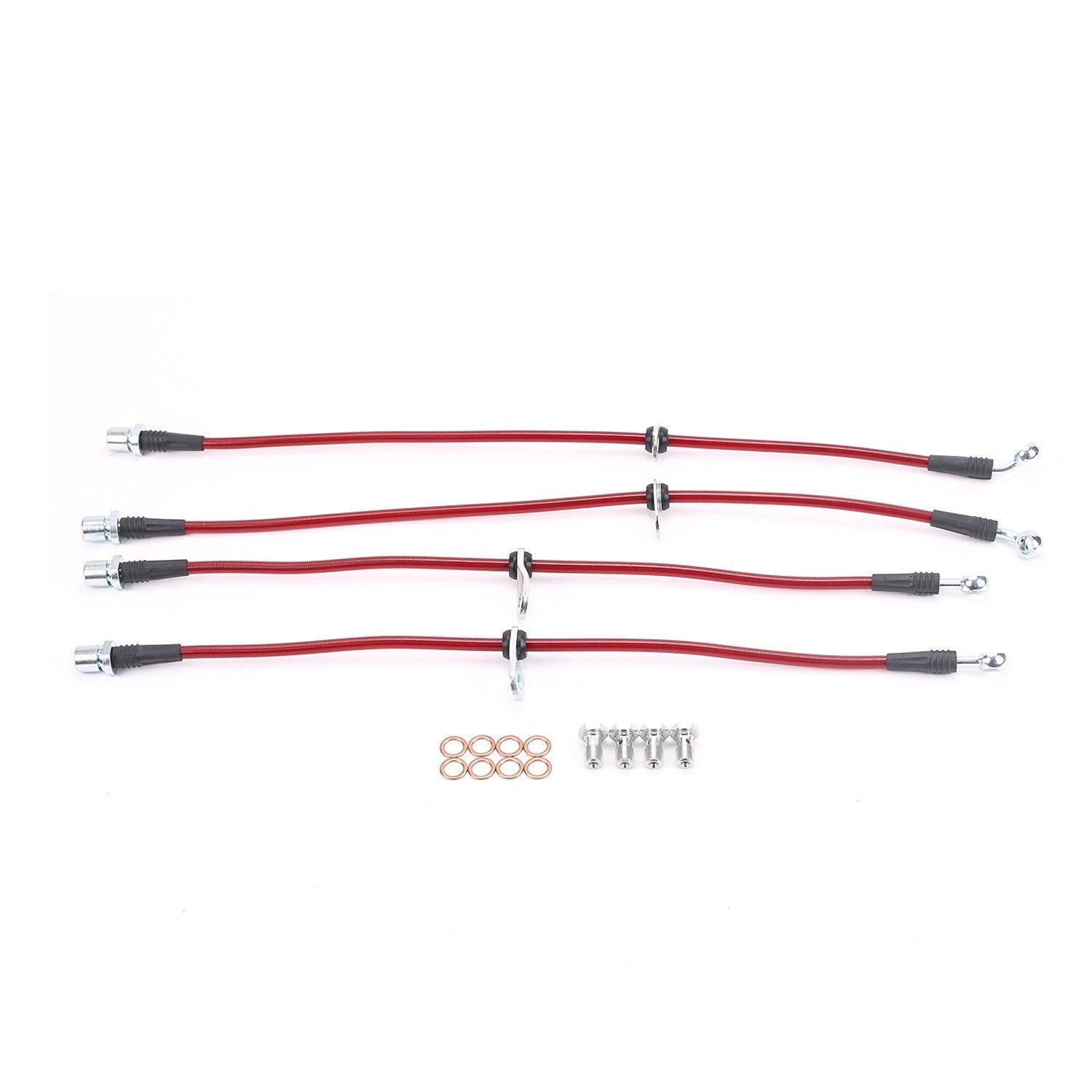 PowerStop Power Stop 08-10 Subaru Impreza Front & Rear SS Braided Brake Hose Kit BH00015