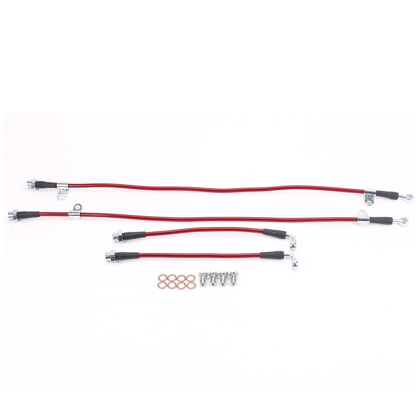 PowerStop Power Stop 03-07 Infiniti G35 Front & Rear SS Braided Brake Hose Kit BH00016