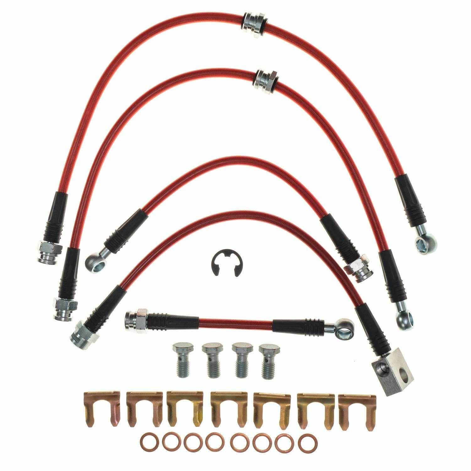 PowerStop Power Stop 85-92 Chevrolet Camaro Front & Rear SS Braided Brake Hose Kit BH00043