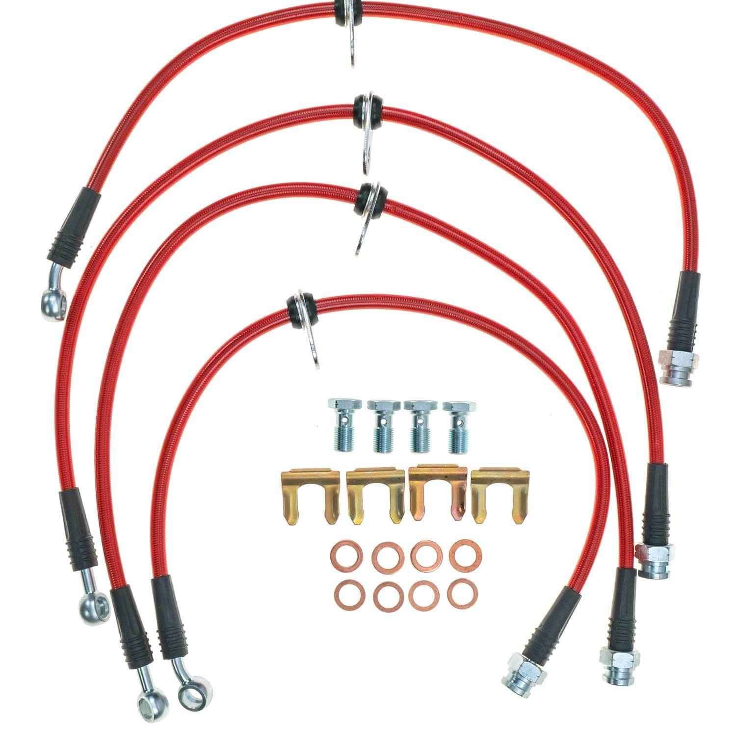PowerStop Power Stop 10-15 Chevrolet Camaro Front & Rear SS Braided Brake Hose Kit BH00045