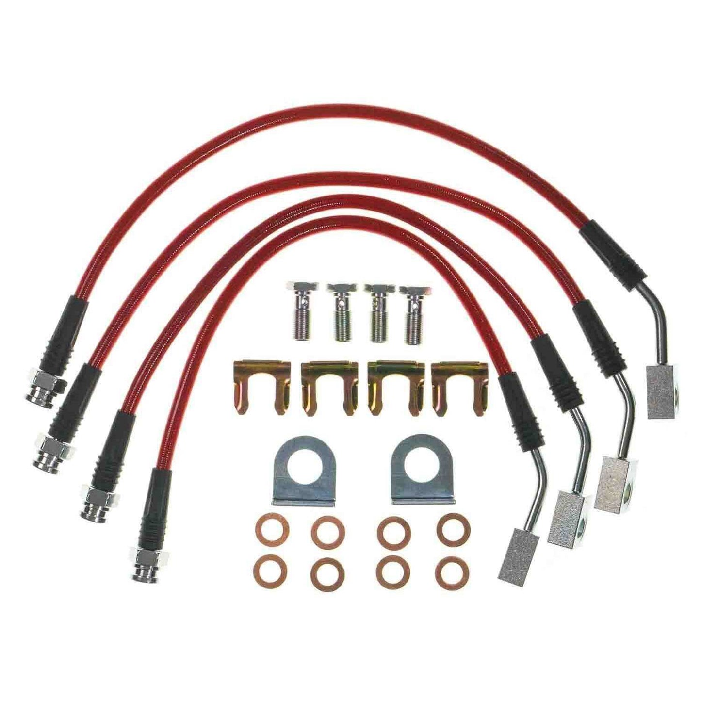 PowerStop Power Stop 97-04 Chevrolet Corvette Front & Rear SS Braided Brake Hose Kit BH00048