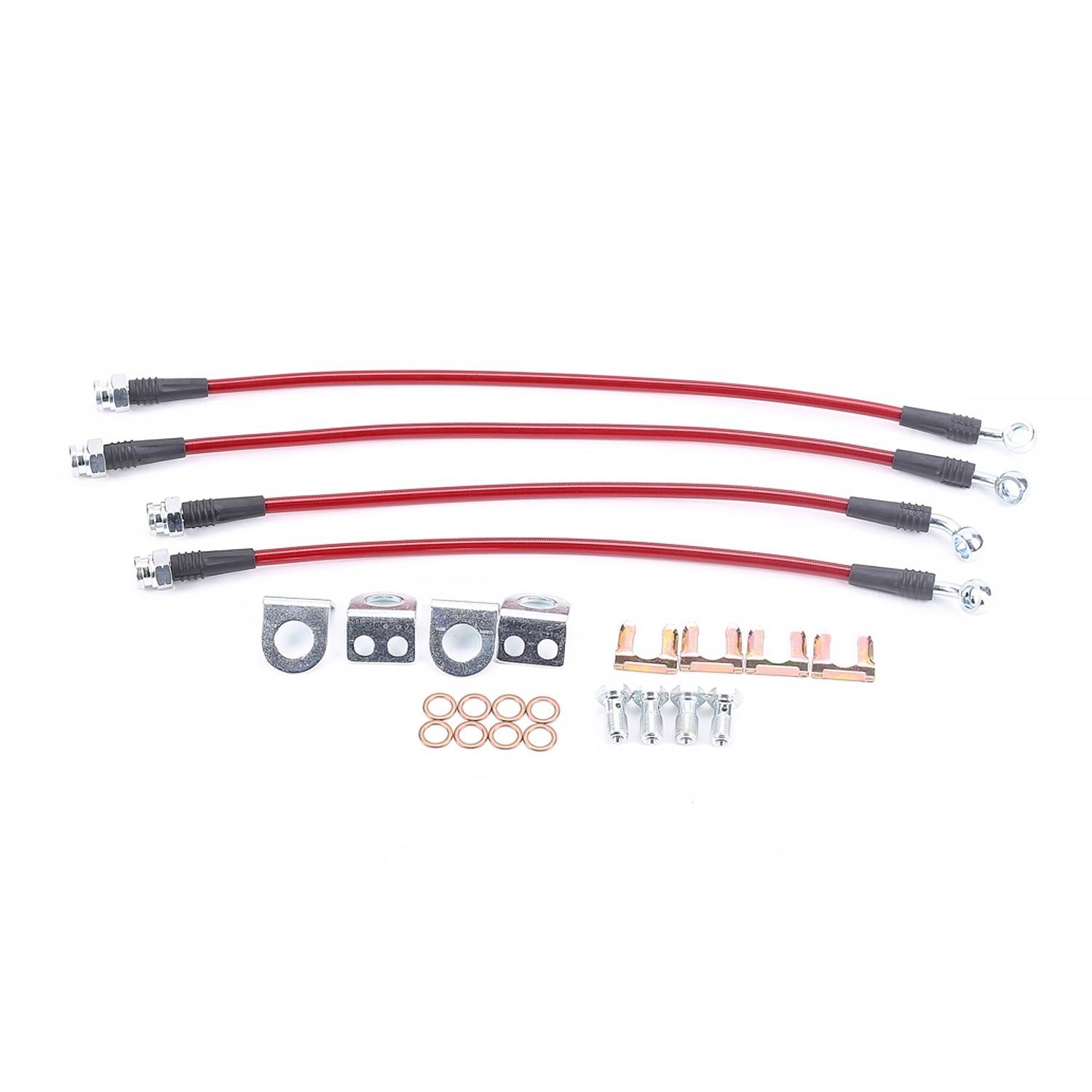 Power Stop 06-13 Chevrolet Corvette Front & Rear SS Braided Brake Hose Kit BH00050