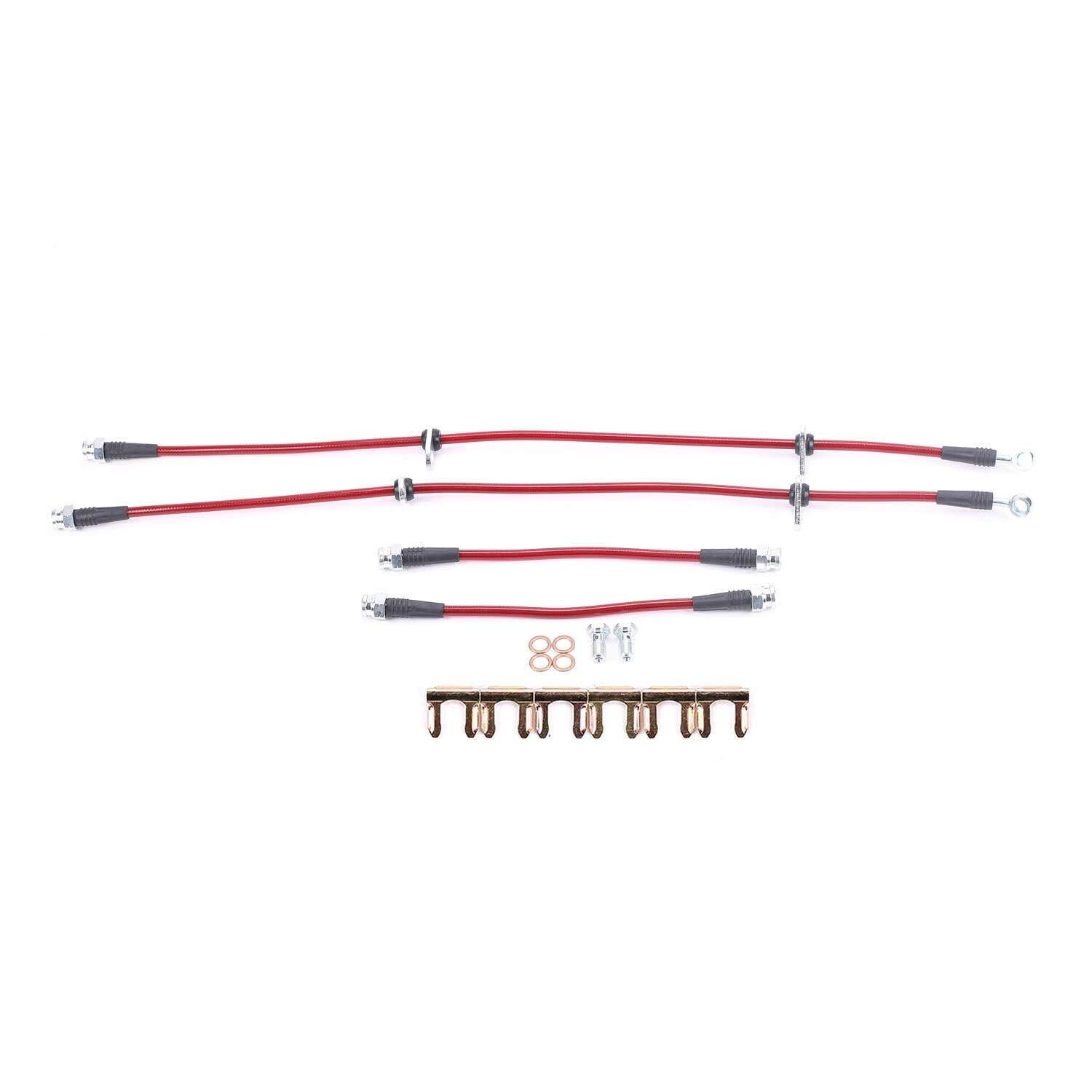 PowerStop Power Stop 92-95 Honda Civic Front & Rear SS Braided Brake Hose Kit BH00055