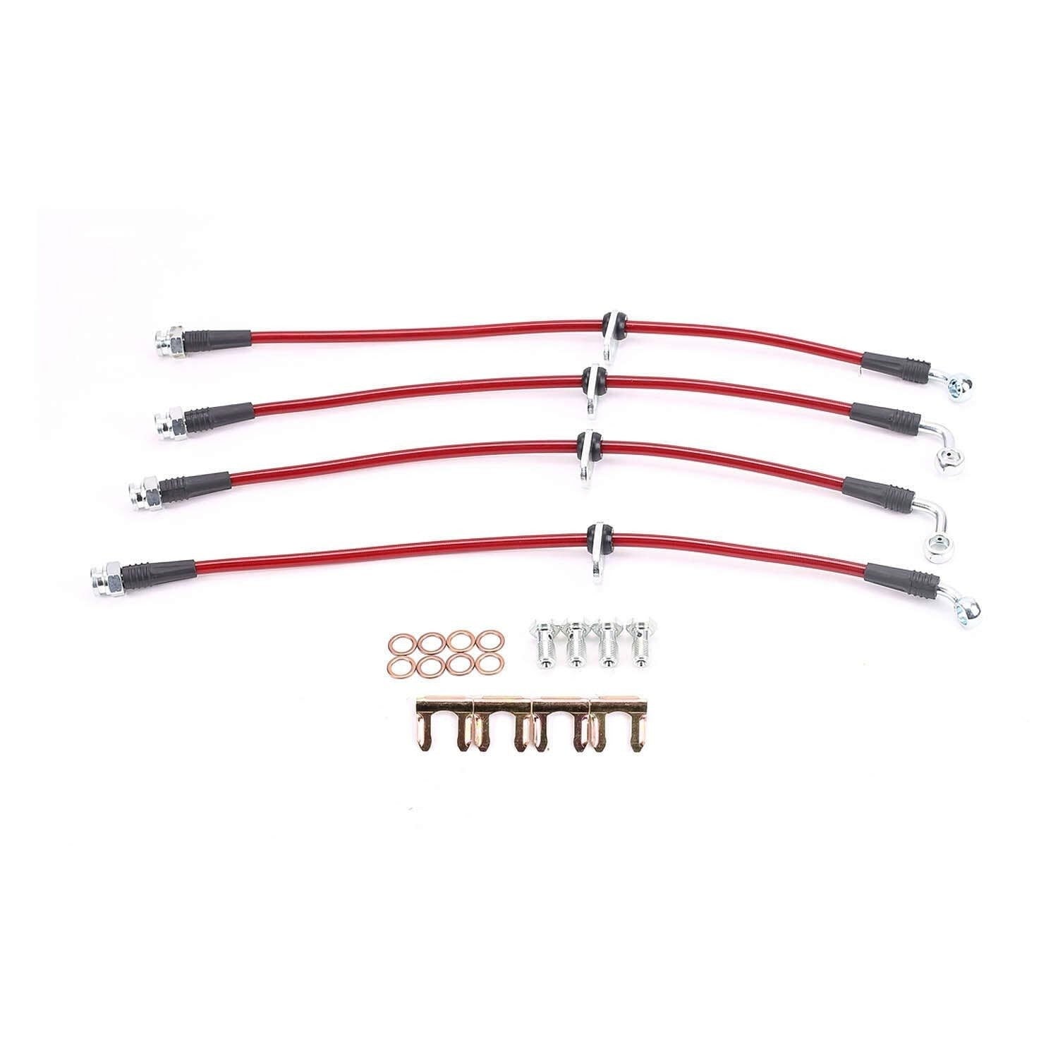 PowerStop Power Stop 99-00 Honda Civic Front & Rear SS Braided Brake Hose Kit BH00071