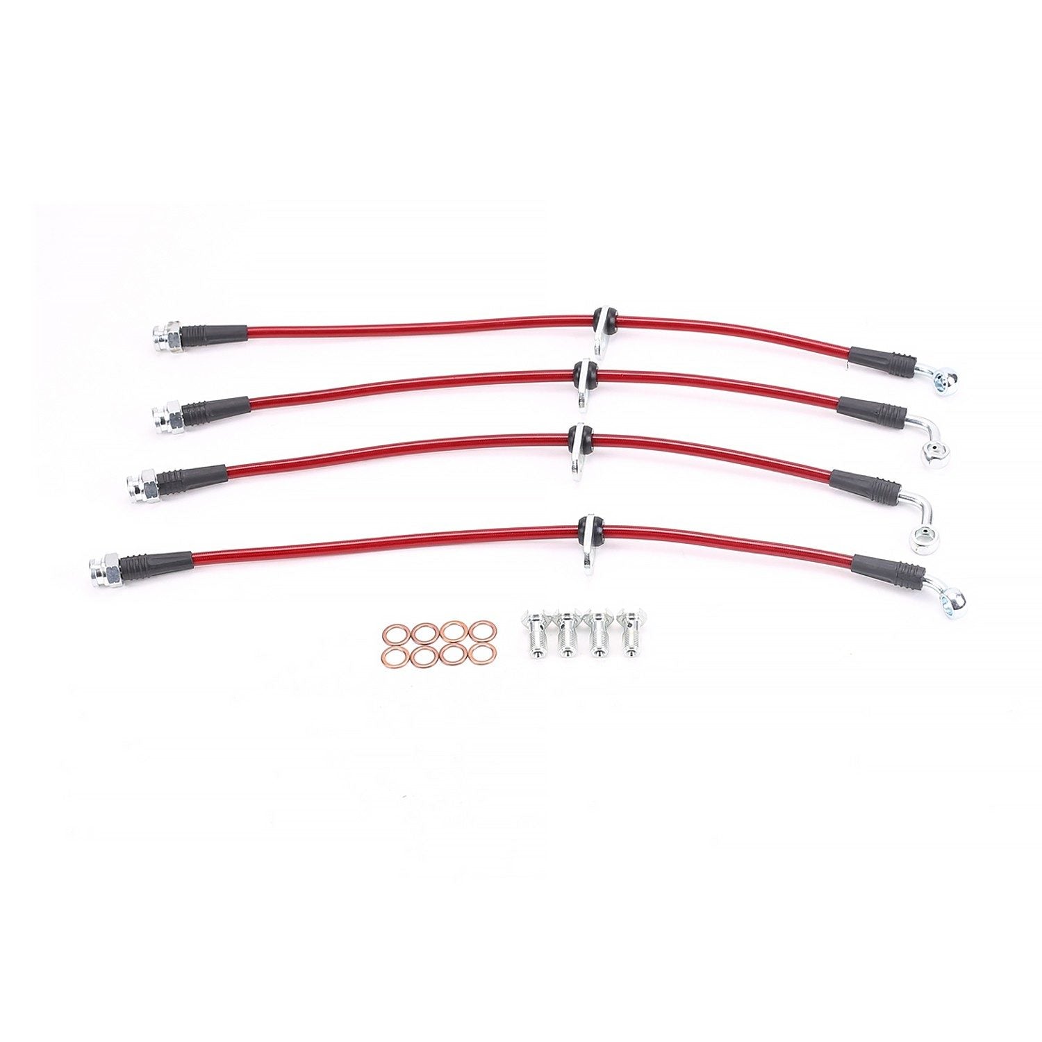 PowerStop Power Stop 99-00 Honda Civic Front & Rear SS Braided Brake Hose Kit BH00071