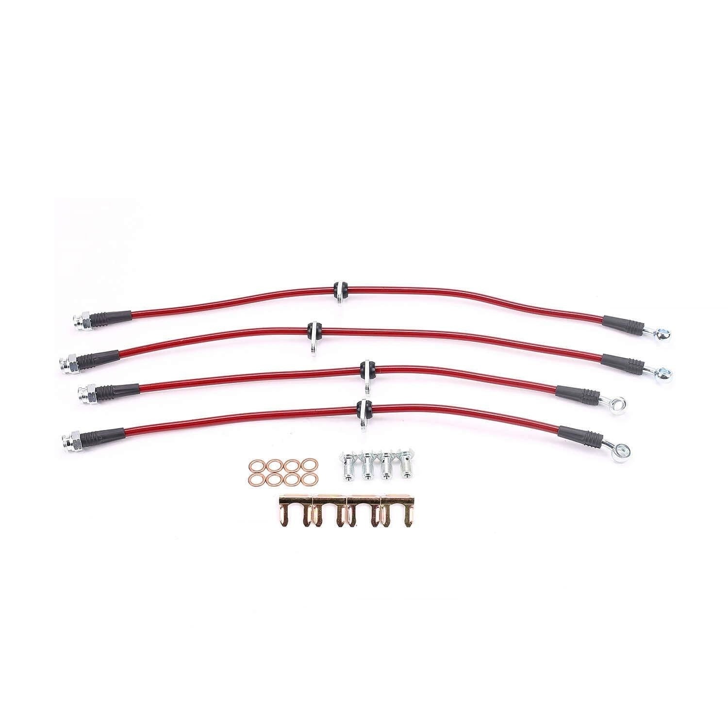 PowerStop Power Stop 02-05 Honda Civic Front & Rear SS Braided Brake Hose Kit BH00072