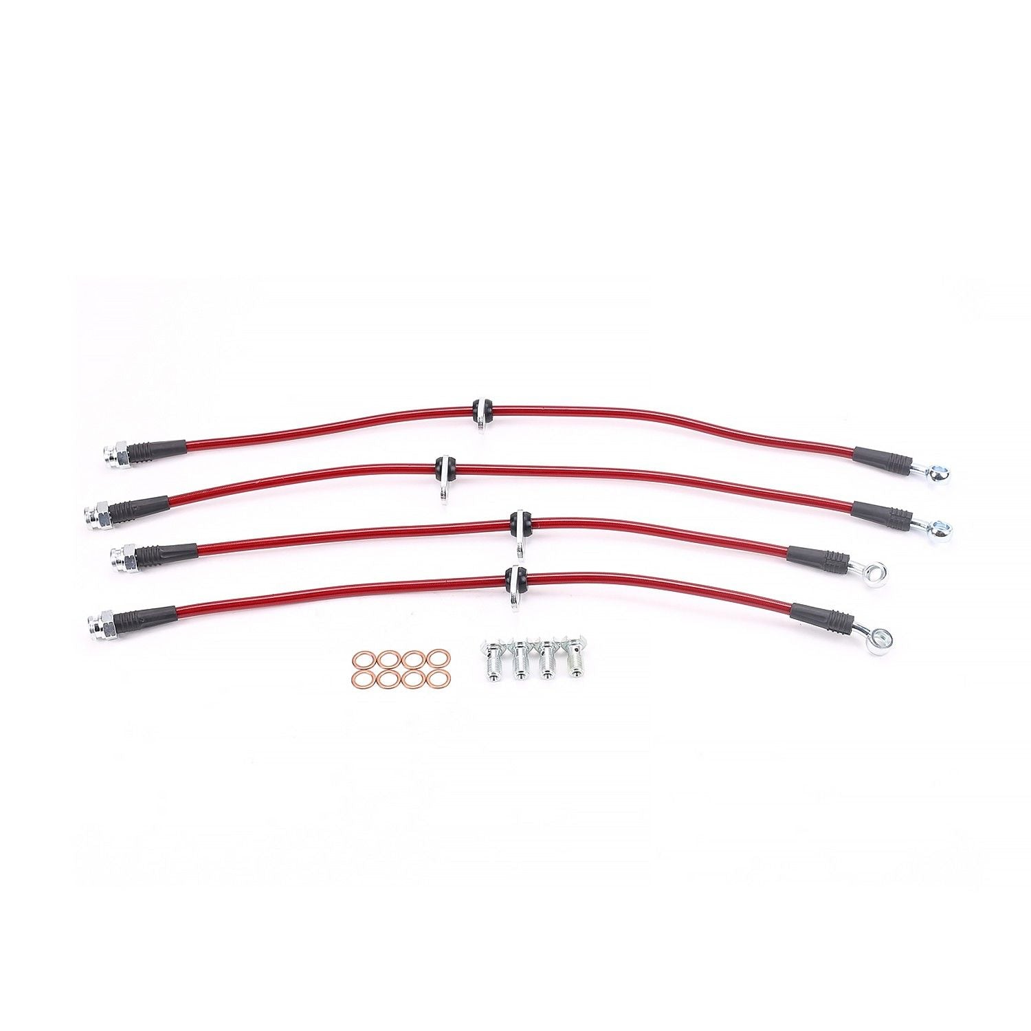 PowerStop Power Stop 02-05 Honda Civic Front & Rear SS Braided Brake Hose Kit BH00072