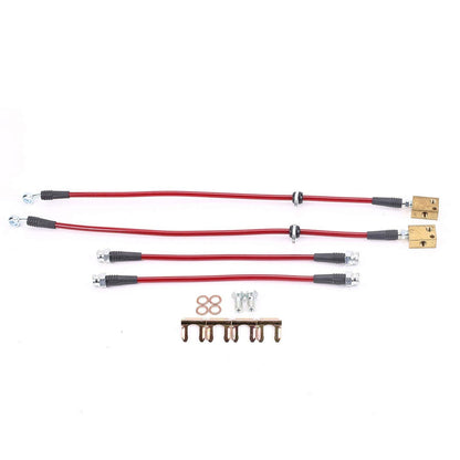 PowerStop Power Stop 07-08 Honda Fit Front & Rear SS Braided Brake Hose Kit BH00075