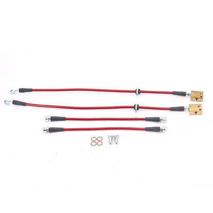 PowerStop Power Stop 07-08 Honda Fit Front & Rear SS Braided Brake Hose Kit BH00075