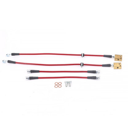 PowerStop Power Stop 07-08 Honda Fit Front & Rear SS Braided Brake Hose Kit BH00075