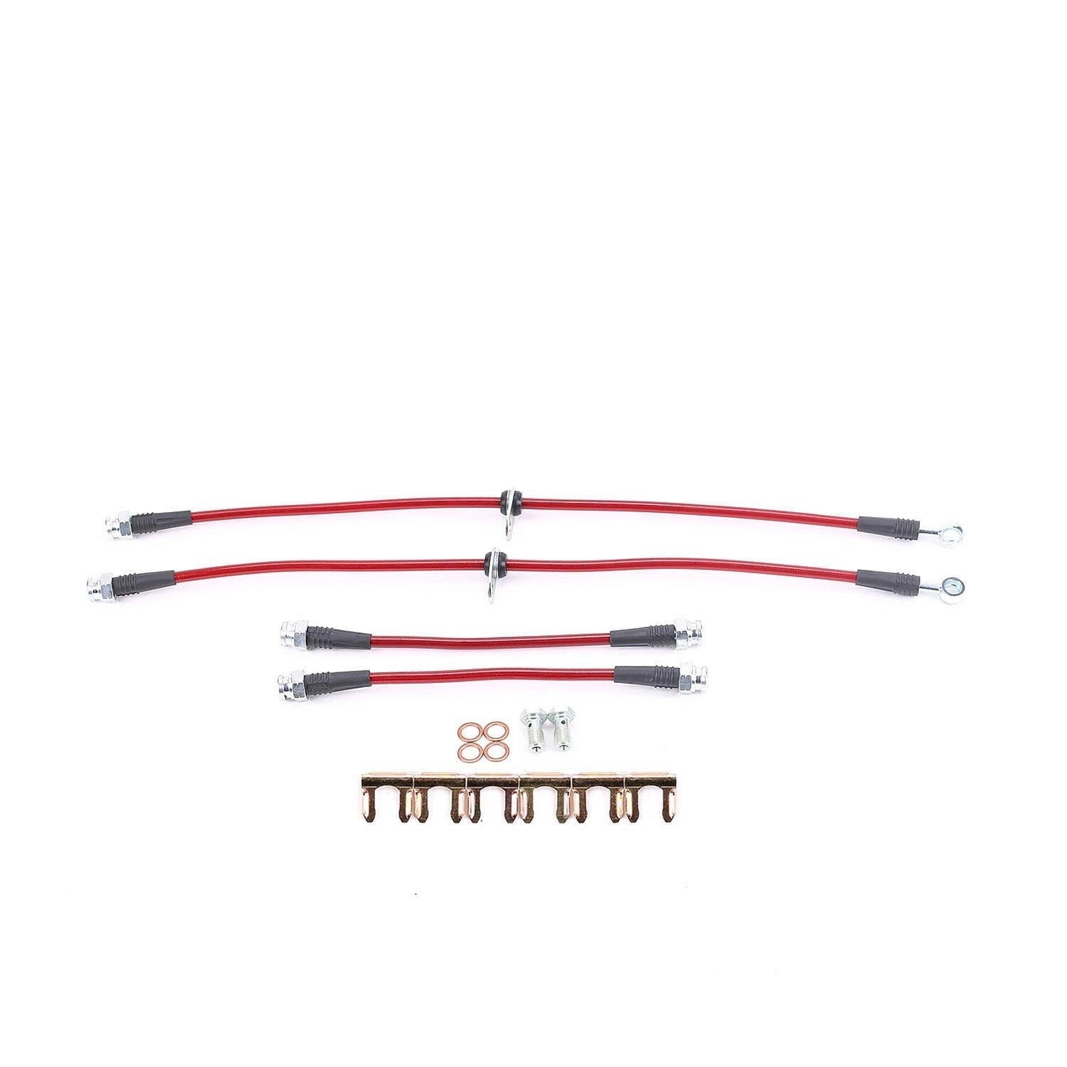 PowerStop Power Stop 15-19 Honda Fit Front & Rear SS Braided Brake Hose Kit BH00077