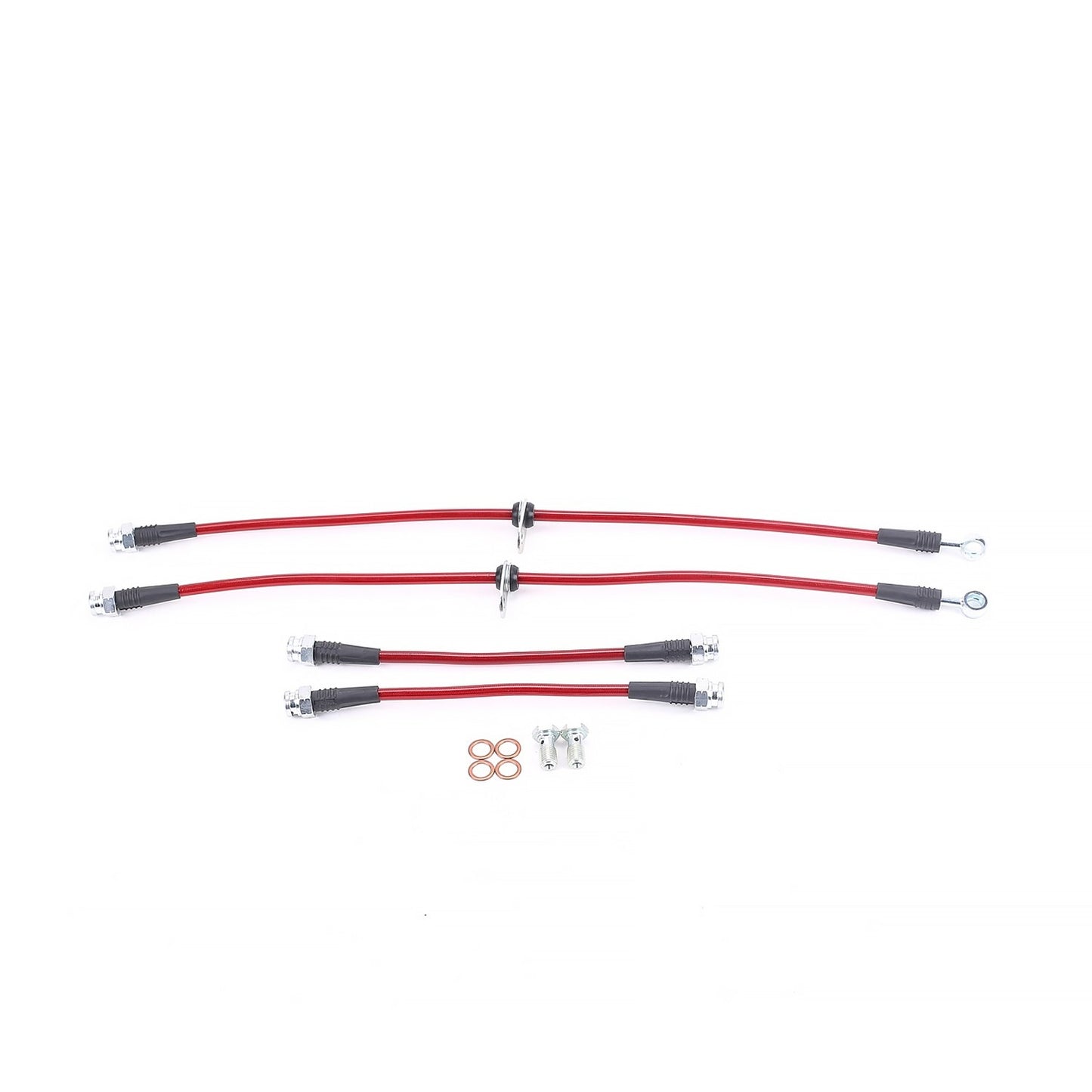 PowerStop Power Stop 15-19 Honda Fit Front & Rear SS Braided Brake Hose Kit BH00077