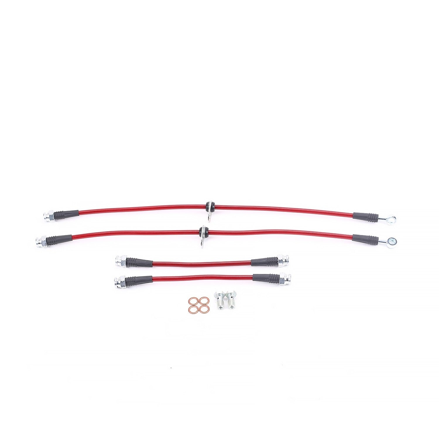 PowerStop Power Stop 15-19 Honda Fit Front & Rear SS Braided Brake Hose Kit BH00077