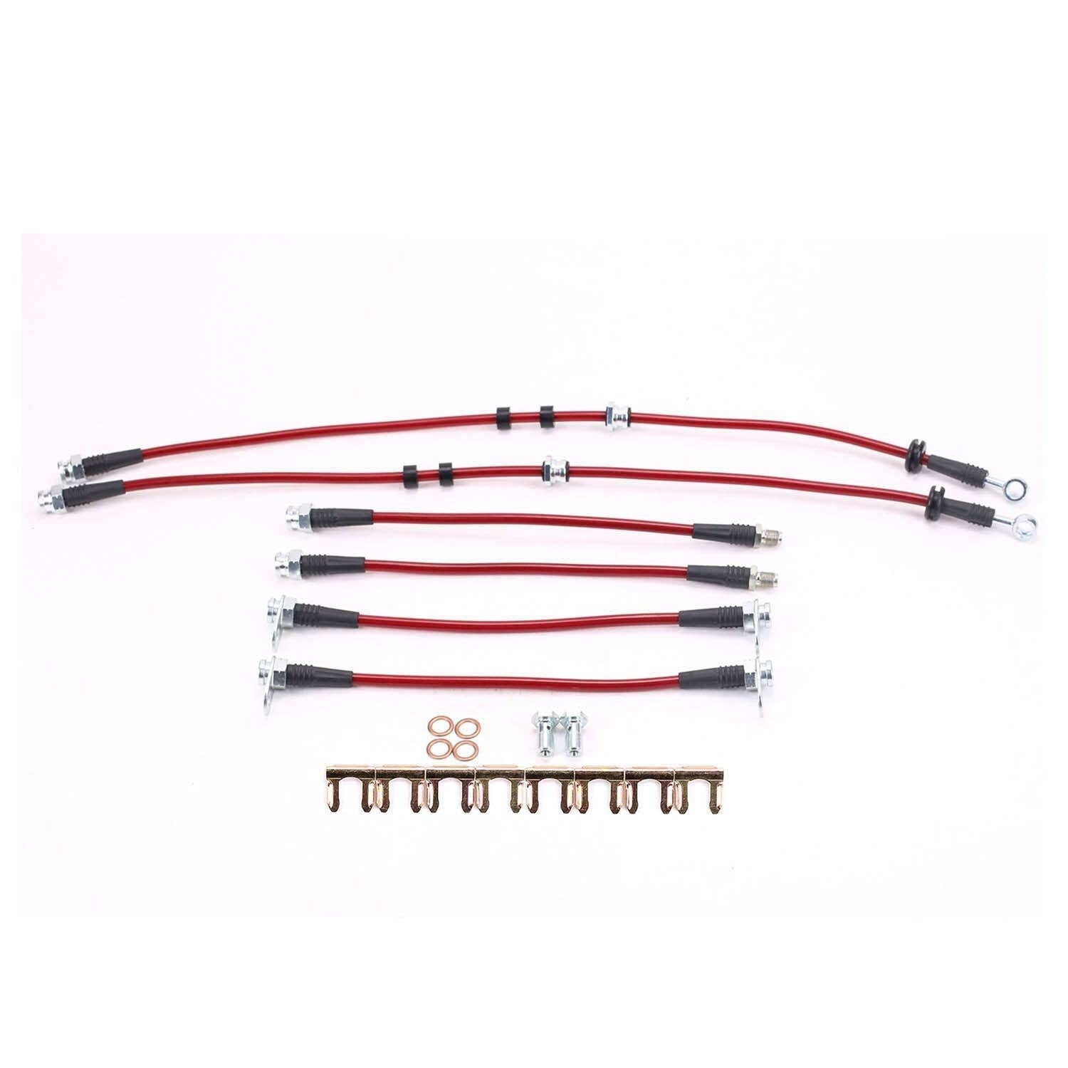 PowerStop Power Stop 09-15 Mitsubishi Lancer Front & Rear SS Braided Brake Hose Kit BH00081