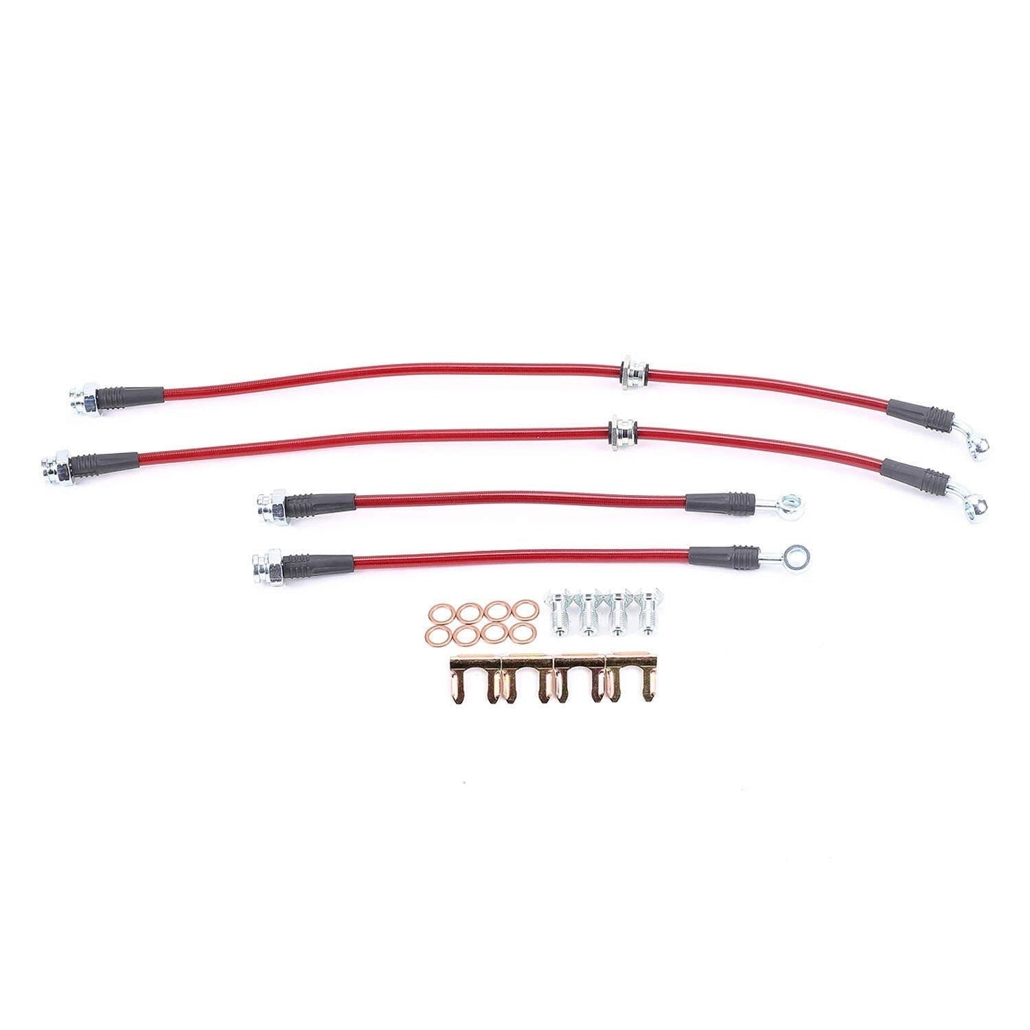 PowerStop Power Stop 96-98 Nissan 240SX Front & Rear SS Braided Brake Hose Kit BH00082