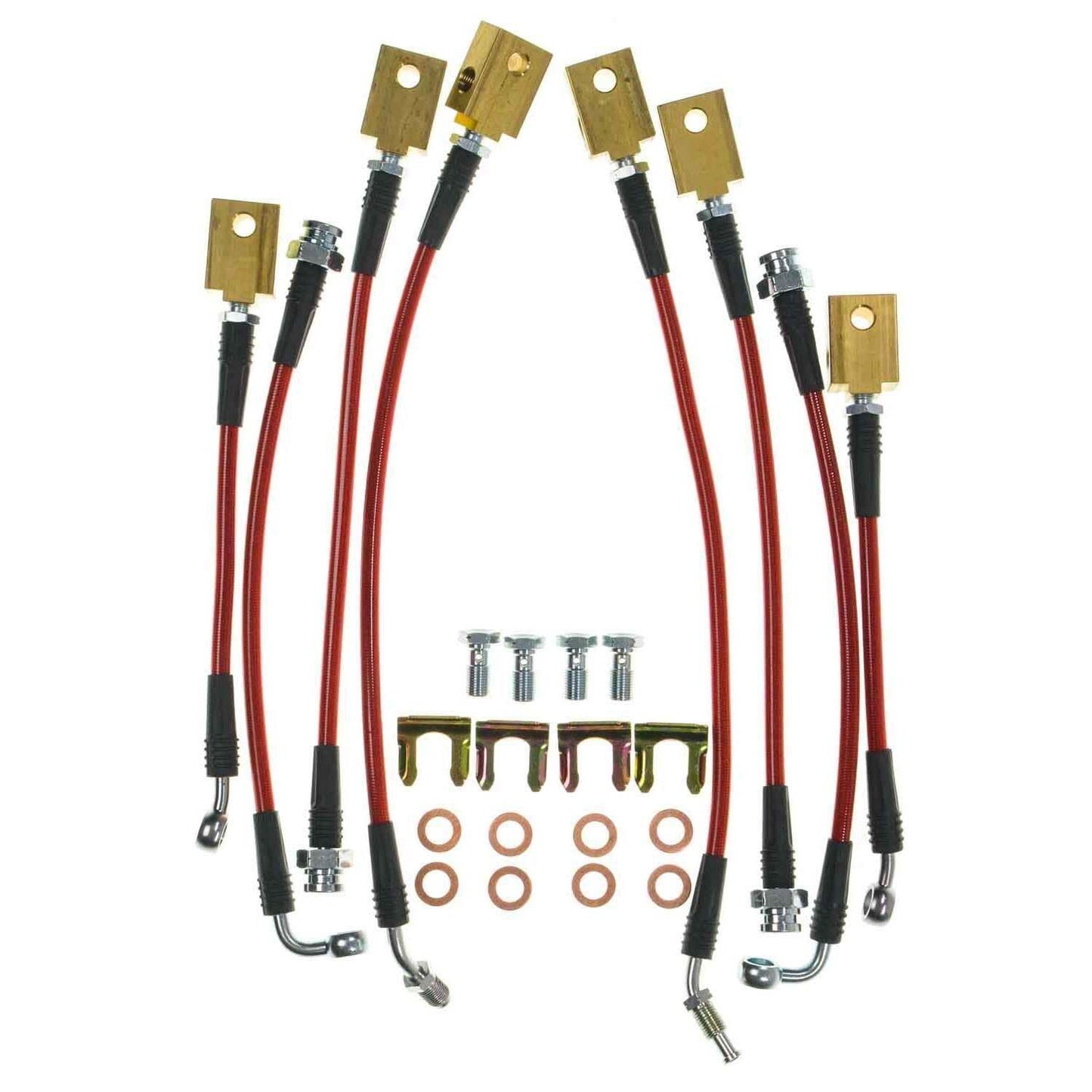 PowerStop Power Stop 11-12 Infiniti G25 Front & Rear SS Braided Brake Hose Kit BH00088