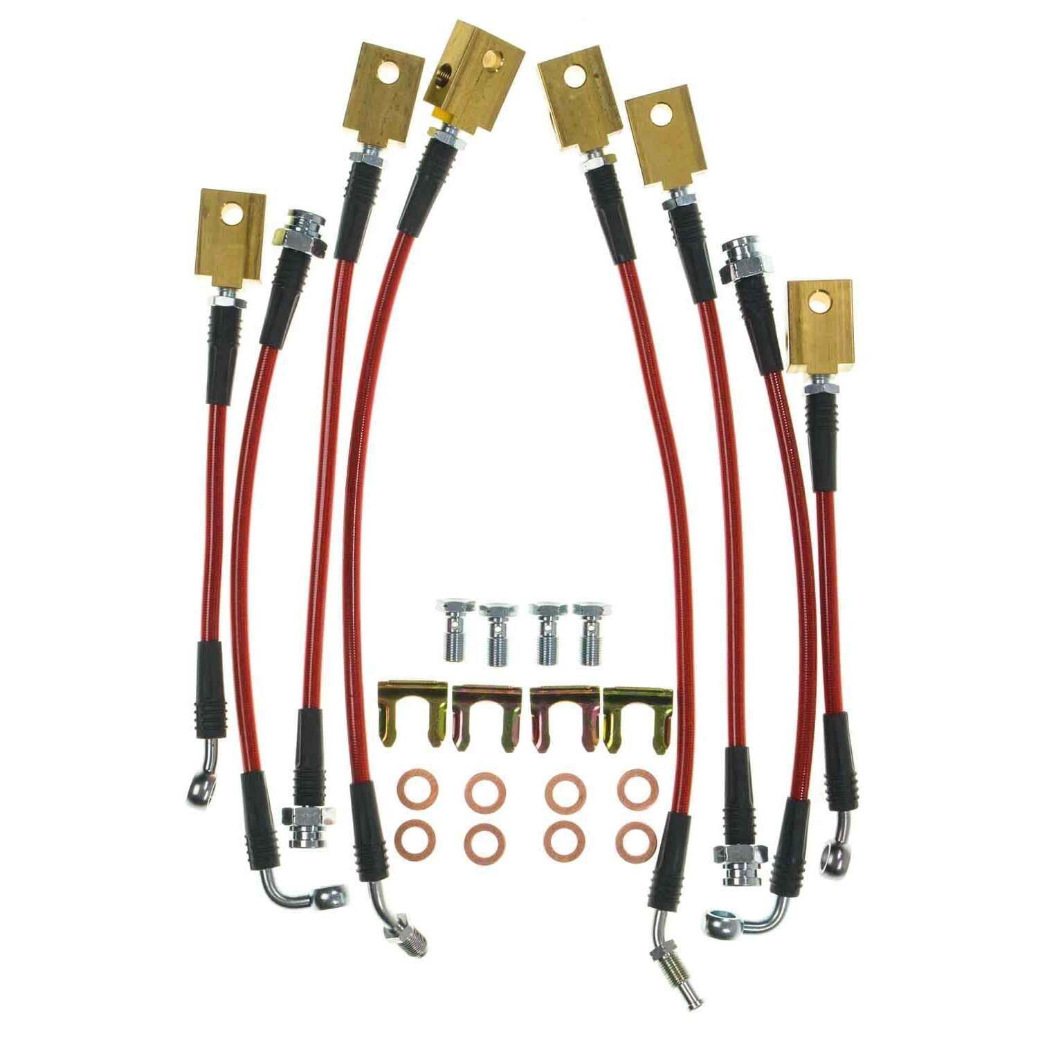 PowerStop Power Stop 11-12 Infiniti G25 Front & Rear SS Braided Brake Hose Kit BH00088