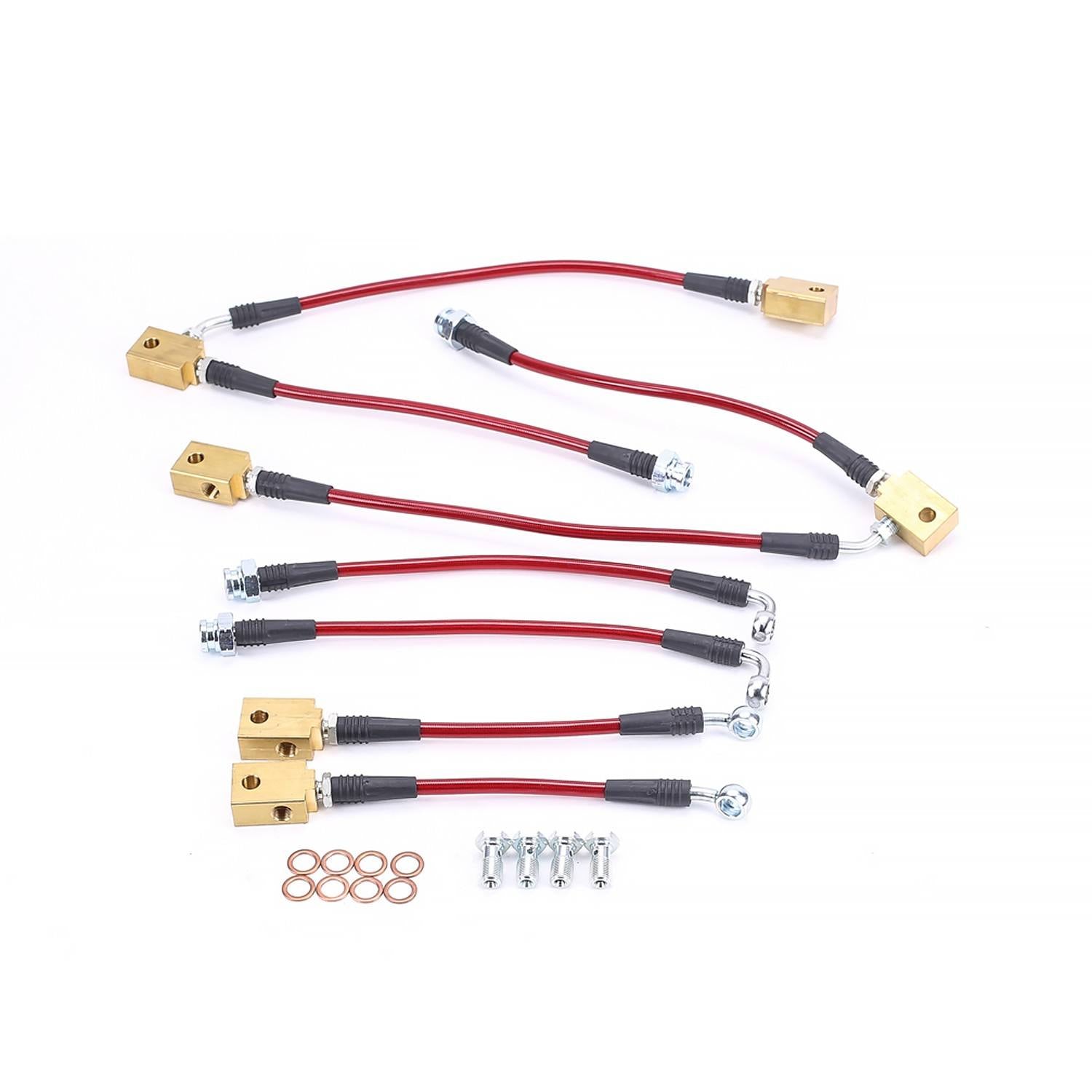 PowerStop Power Stop 11-12 Infiniti G25 Front & Rear SS Braided Brake Hose Kit BH00088