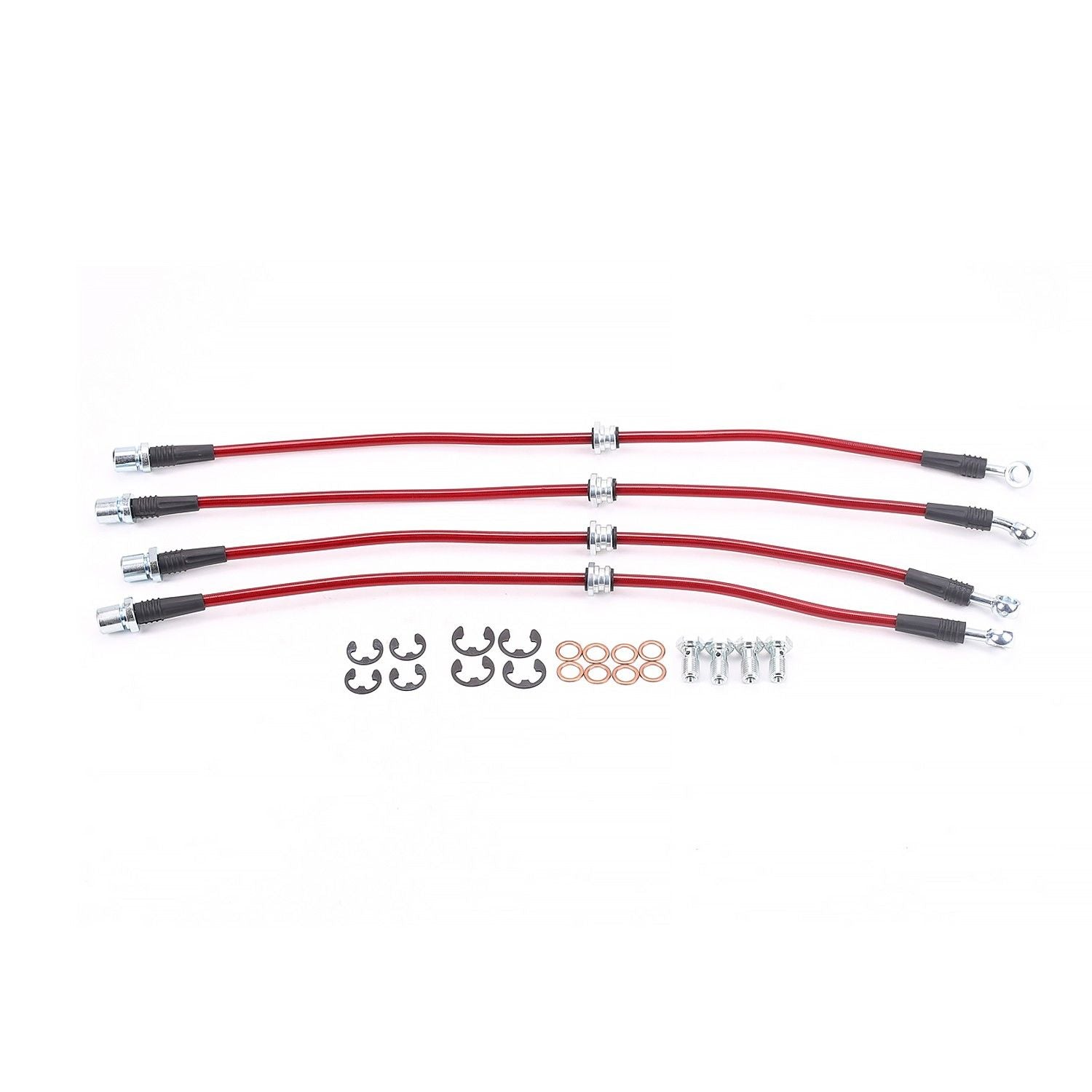 PowerStop Power Stop 93-96 Subaru Impreza Front & Rear SS Braided Brake Hose Kit BH00095