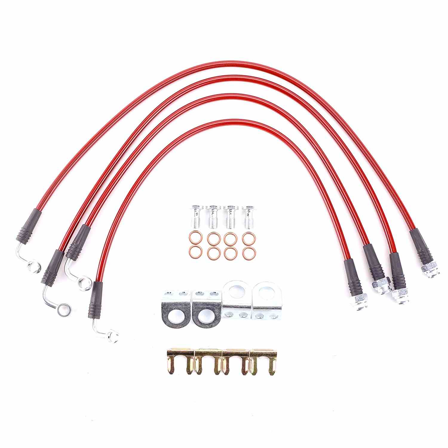 PowerStop Power Stop 07-17 Jeep Wrangler Front & Rear SS Braided Brake Hose Kit (Stock Ride Height) BH00139