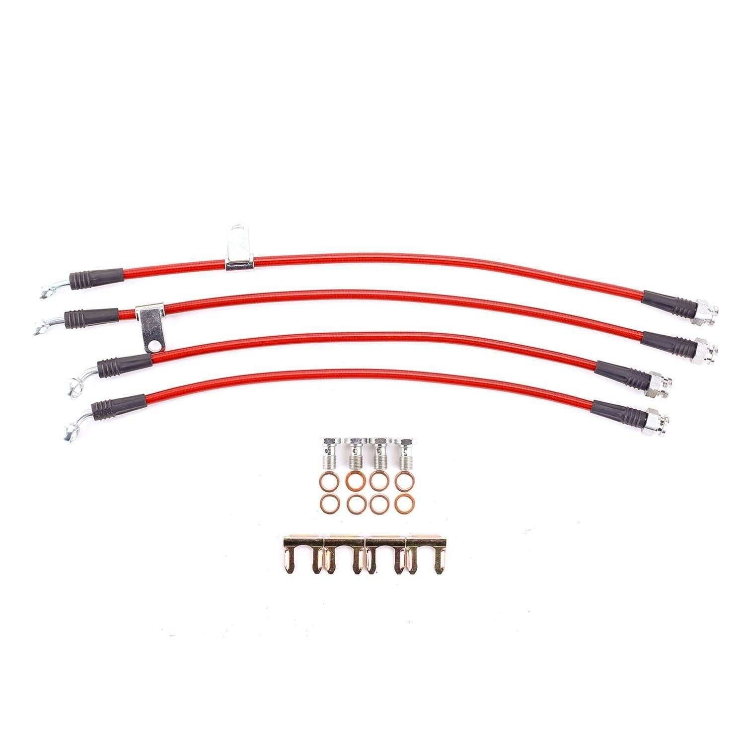 PowerStop Power Stop 10-16 Hyundai Genesis Coupe Front & Rear SS Braided Brake Hose Kit BH00141