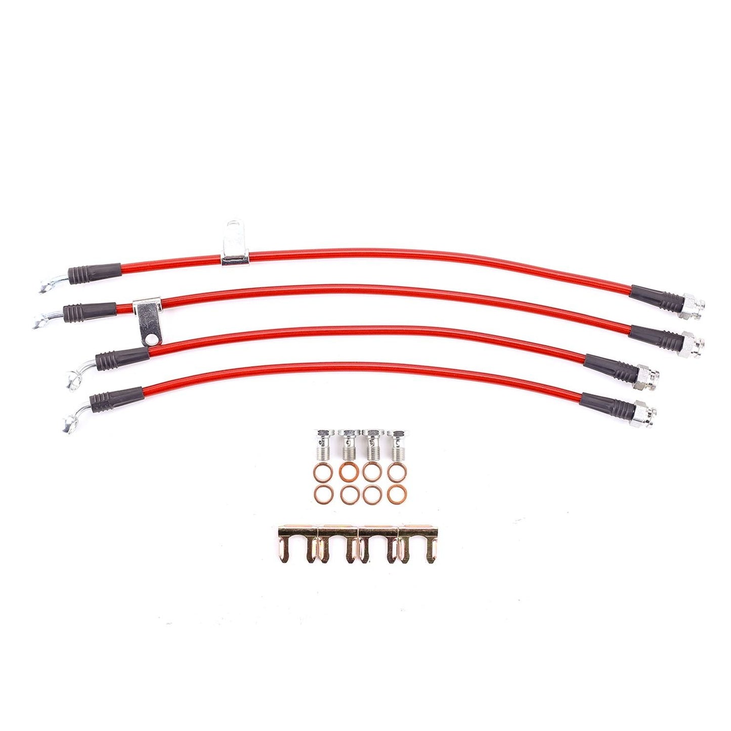 PowerStop Power Stop 10-16 Hyundai Genesis Coupe Front & Rear SS Braided Brake Hose Kit BH00141