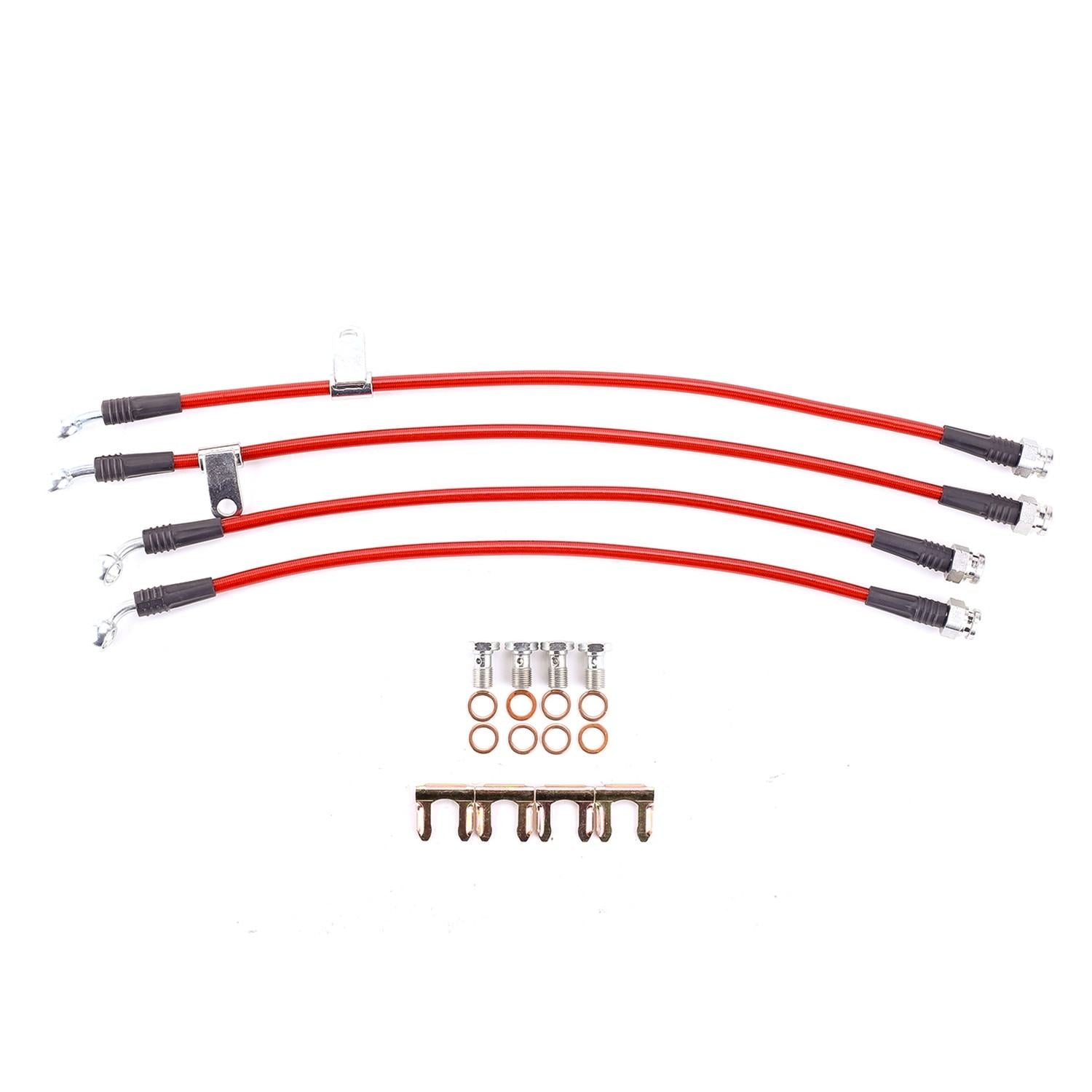 PowerStop Power Stop 10-16 Hyundai Genesis Coupe Front & Rear SS Braided Brake Hose Kit BH00141