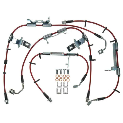 PowerStop Power Stop 2018 Jeep Wrangler Front & Rear SS Braided Brake Hose Kit BH00142