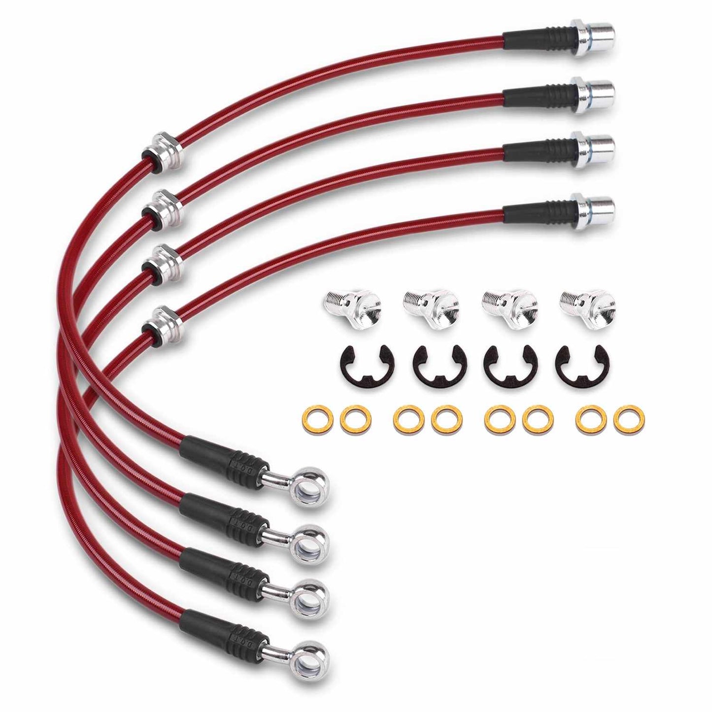 PowerStop Power Stop 2018 Jeep Wrangler Front & Rear SS Braided Brake Hose Kit BH00142