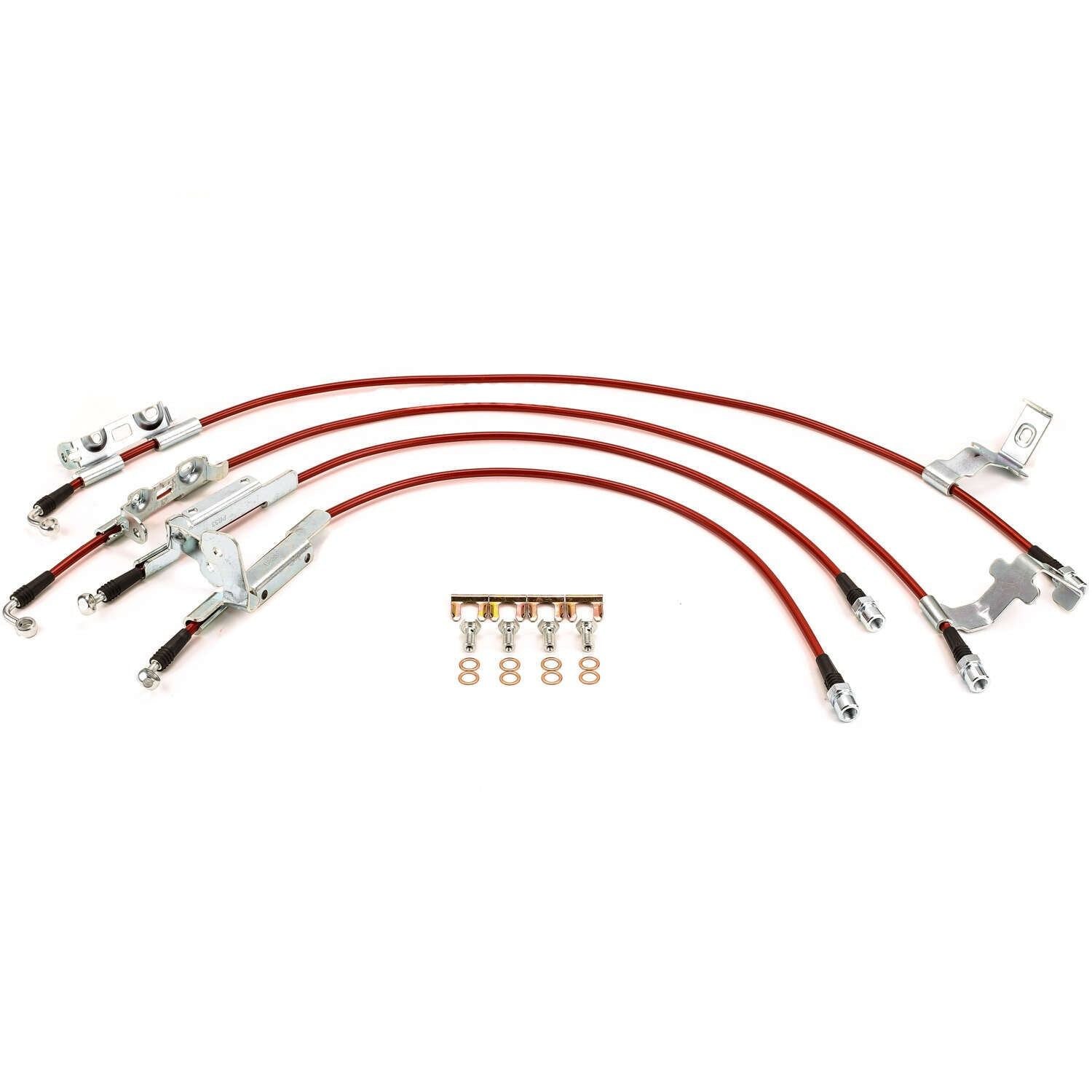 PowerStop Power Stop 2018 Jeep Wrangler Front & Rear SS Braided Brake Hose Kit BH00147