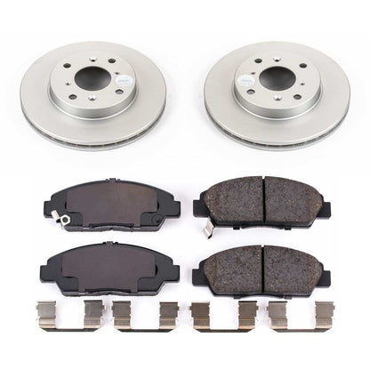 PowerStop Power Stop 92-96 Honda Prelude Front Z17 Evolution Geomet Coated Brake Kit CRK1033