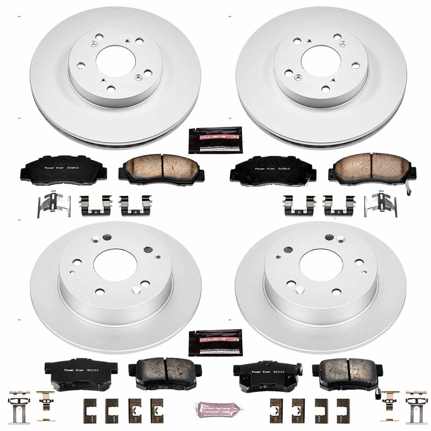 PowerStop Power Stop 98-02 Honda Accord Front & Rear Z17 Evolution Geomet Coated Brake Kit CRK1042