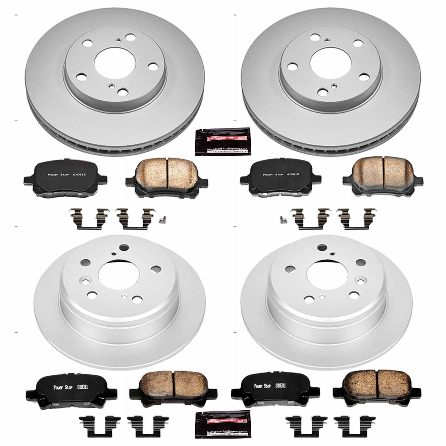 PowerStop Power Stop 00-01 Toyota Camry Front & Rear Z17 Evolution Geomet Coated Brake Kit CRK1060