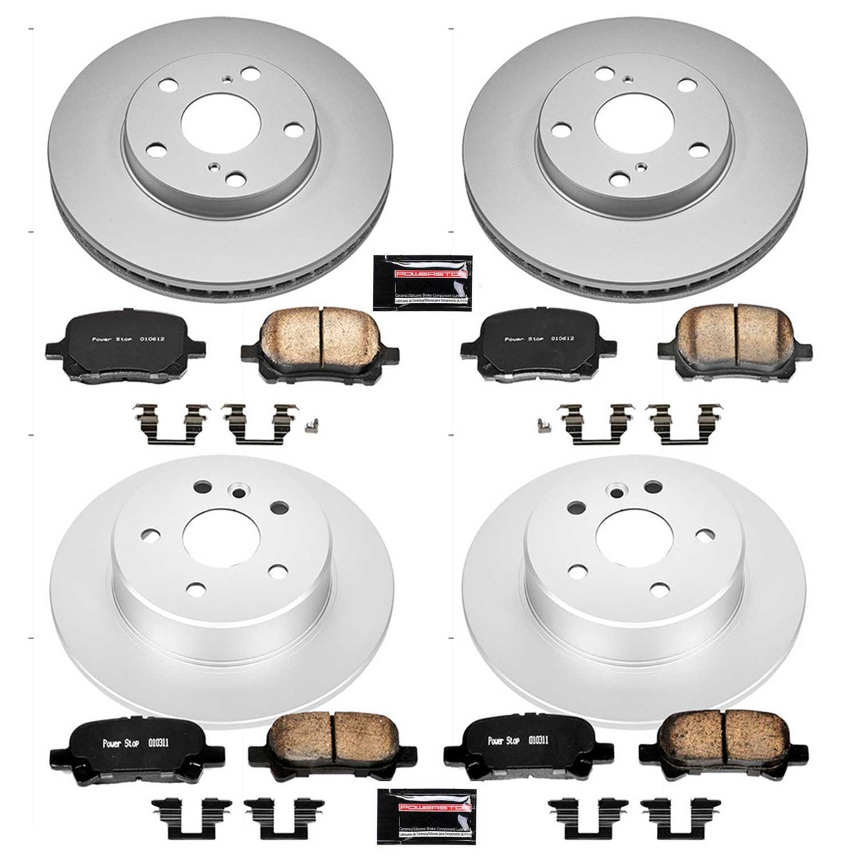 PowerStop Power Stop 00-04 Toyota Avalon Front & Rear Z17 Evolution Geomet Coated Brake Kit CRK1063