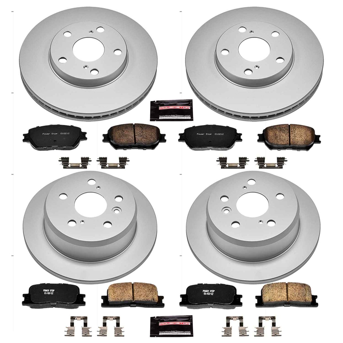 PowerStop Power Stop 02-06 Toyota Camry Front & Rear Z17 Evolution Geomet Coated Brake Kit CRK1066