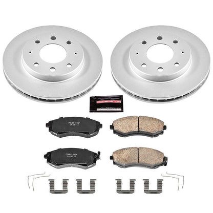PowerStop Power Stop 98-01 Hyundai Elantra Front Z17 Evolution Geomet Coated Brake Kit CRK1087