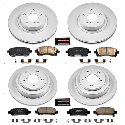 PowerStop Power Stop 98-02 Subaru Forester Front & Rear Z17 Evolution Geomet Coated Brake Kit CRK1122