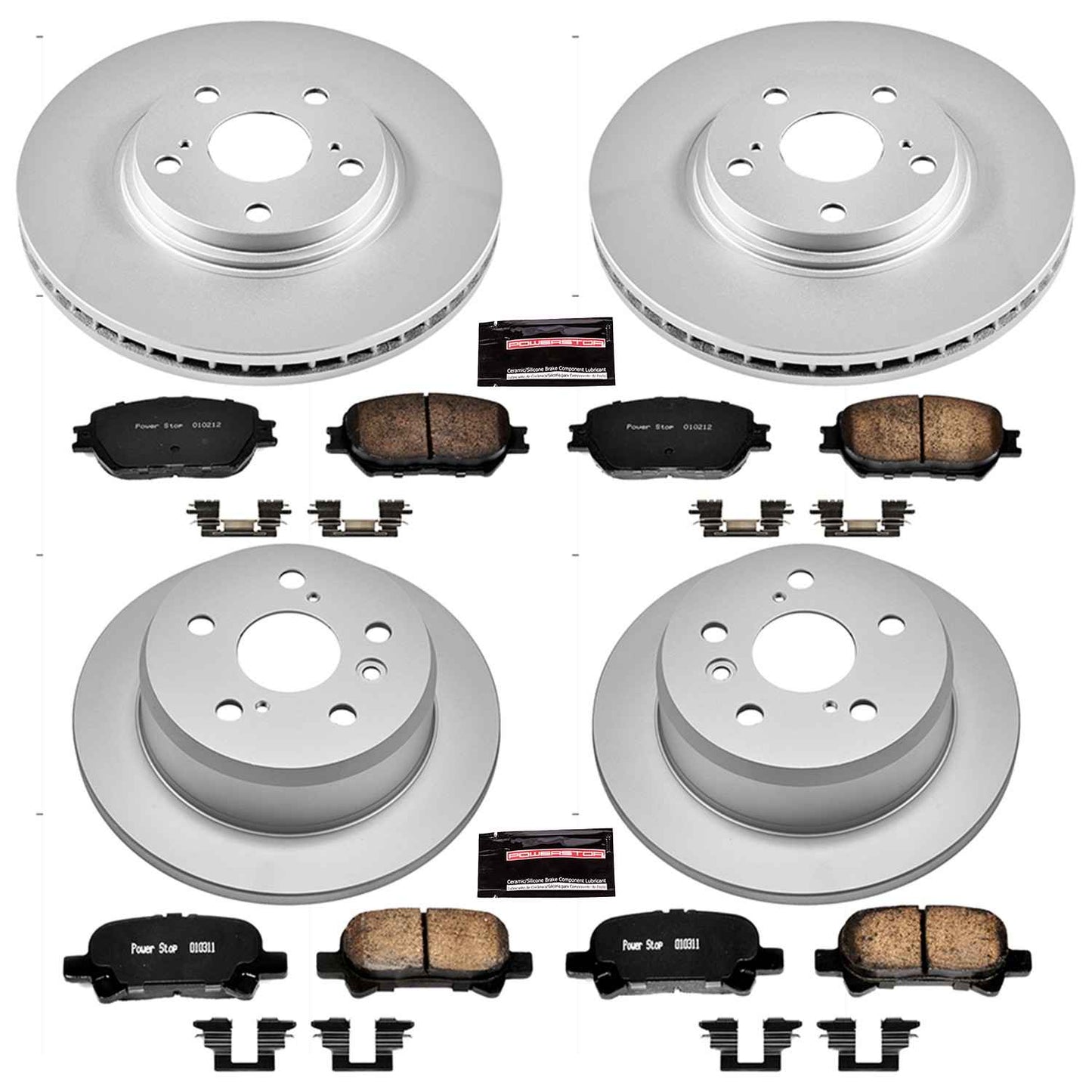PowerStop Power Stop 02-04 Toyota Camry Front & Rear Z17 Evolution Geomet Coated Brake Kit CRK1144
