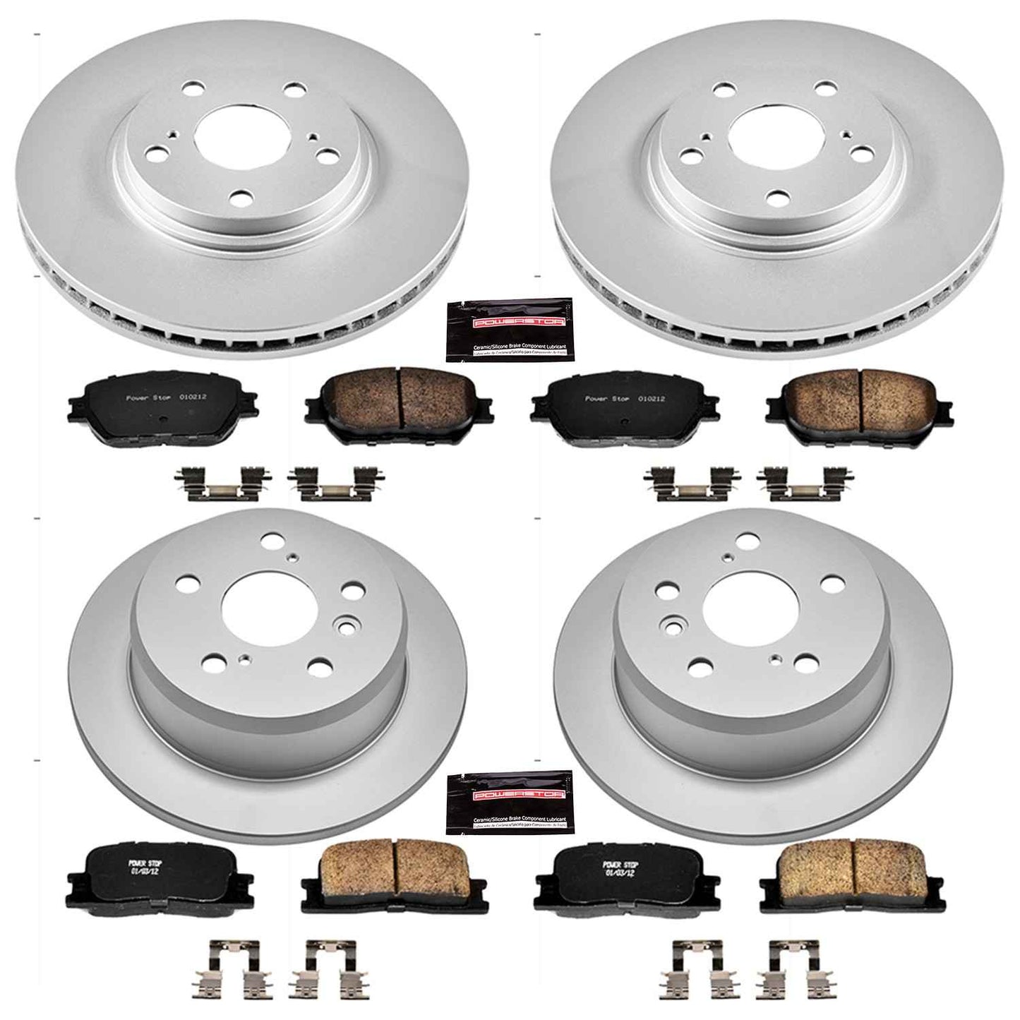 PowerStop Power Stop 02-04 Toyota Camry Front & Rear Z17 Evolution Geomet Coated Brake Kit CRK1145
