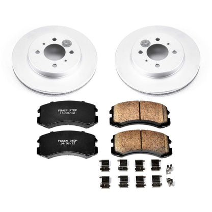 PowerStop Power Stop 02-07 Mitsubishi Lancer Front Z17 Evolution Geomet Coated Brake Kit CRK1215