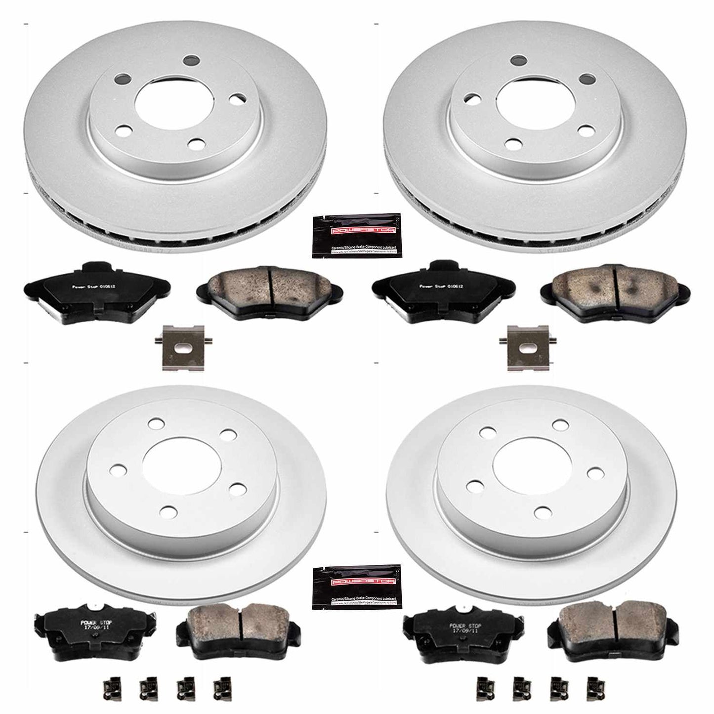 PowerStop Power Stop 94-98 Ford Mustang Front & Rear Z17 Evolution Geomet Coated Brake Kit CRK1300